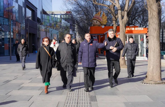 北京市城市管理委员会调研三里屯街道商圈牌匾标识管理工作